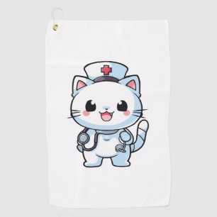 Kawaii Cat as a Nurse Golf Towel
