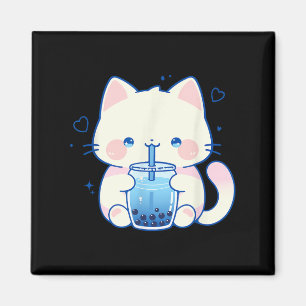 Kawaii Cat Boba Japanese Cute Aesthetic Anime Girl Magnet