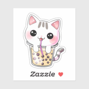 Kawaii cat bubble tea