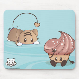 Kawaii Cat & Cake Mousepad. Mouse Pad