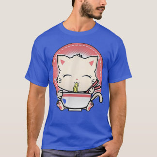 Kawaii Cat Cute Anime Otaku Japanese Ramen Noodles T-Shirt