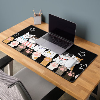 Kawaii Cat Desk Mat – Cute Office or Gaming Decor