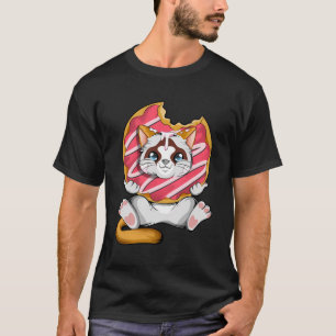 Kawaii Cat Doughnut Anime Lover Otaku Cute Cat Lov T-Shirt