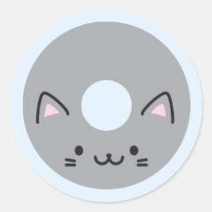 Kawaii Cat Doughnut Classic Round Sticker