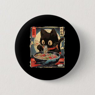 Kawaii Cat Eating Ramen Noodles Anime Gift Girls T 6 Cm Round Badge