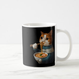 Kawaii Cat Eating Ramen Noodles Funny Anime Gift G Coffee Mug