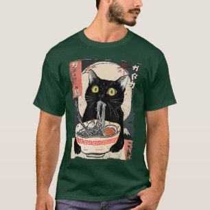 Kawaii Cat Eating Ramen Noodles Funny Anime Gift G T-Shirt