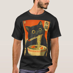 Kawaii Cat Eating Ramen Noodles Funny Anime Gift G T-Shirt