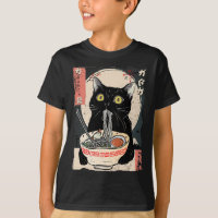 Kawaii Cat Eating Ramen Noodles Funny Anime Gift G