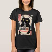 Kawaii Cat Eating Ramen Noodles Funny Anime Gift G