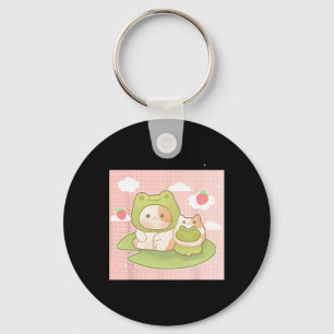Kawaii Cat Frog Strawberry Retro 90s Cottagecore A Key Ring