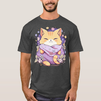 Kawaii  Cat Gifts Girls Womens Funny Cat T-Shirt
