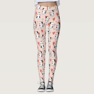 Kawaii Cat & Hearts Valentine Pattern (11) Leggings
