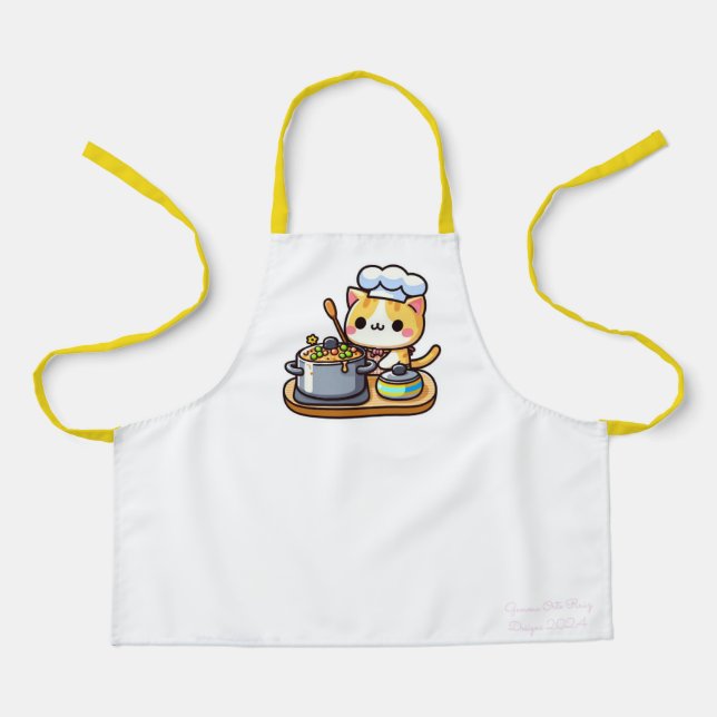 kawaii cat kitchen apron (Front)