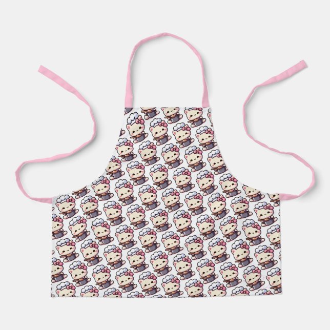 kawaii cat kitchen apron (Front)