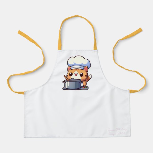 kawaii cat kitchen apron (Front)