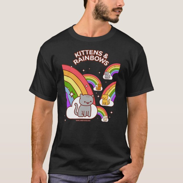 Kawaii Cat - KITTENS & RAINBOWS T-Shirt (Front)