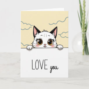 Kawaii Cat Love You Card