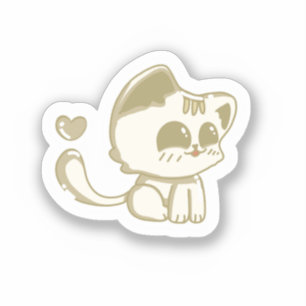 Kawaii Cat Lover Gift   Cute Chibi Kitten with ❤️