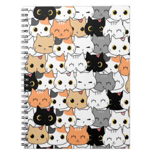 Kawaii Cat Pattern Notebook