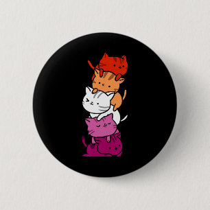 Kawaii Cat Pile Orange Pink Lesbian Pride Men Wome 6 Cm Round Badge