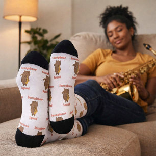 Kawaii Cat Playing Saxophone Squad Music Socks