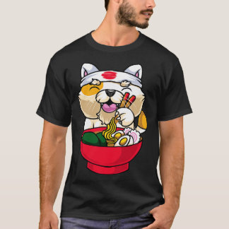 Kawaii Cat Ramen Bowl Funny Noodles Kitty 1 T-Shirt