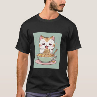 Kawaii Cat Ramen Cute Chibi Japanese Stuff Design  T-Shirt