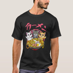 Kawaii Cat Ramen Neko Japanese Noodle Anime Cat Lo T-Shirt