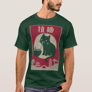 Kawaii Cat Ramen Vintage Anime Japanese Food Girls T-Shirt