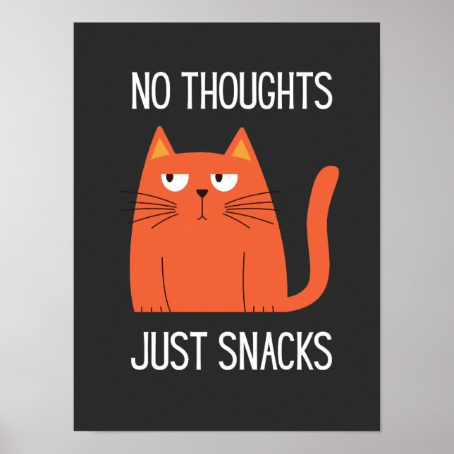 Kawaii Cat Snack Mood Graphic Tee Poster (Front)