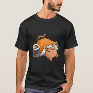Kawaii Cat Sushi Funny Cat Owner Sleeping Cat T-Shirt