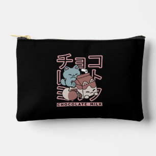 Kawaii Cat with Chocolate Milk – Japanese Pop Art Accessory Pouch