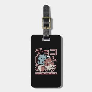 Kawaii Cat with Chocolate Milk – Japanese Pop Art  Luggage Tag