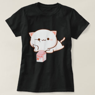 Kawaii Cat with Strawberry Milk T-Shirt