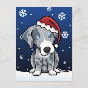 Kawaii Catahoula Christmas Postcard
