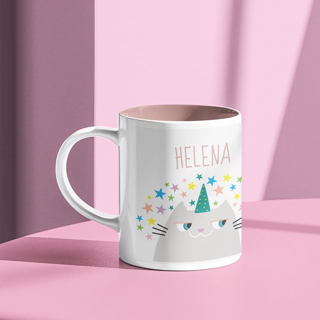 Kawaii Caticorn Two-Tone Coffee Mug (Creator Uploaded)