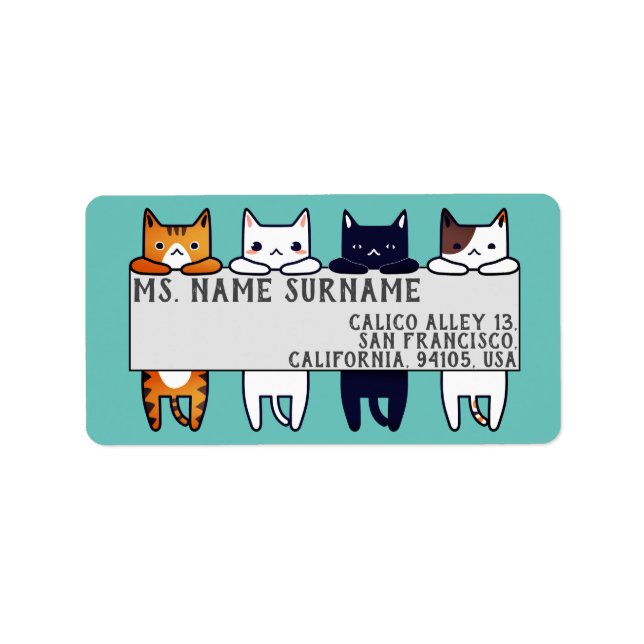 kawaii cats hanging label (Front)