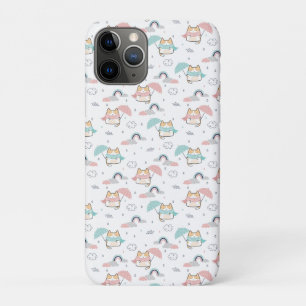 Kawaii Cats Rainy Day Pattern  iPhone 11 Pro Case