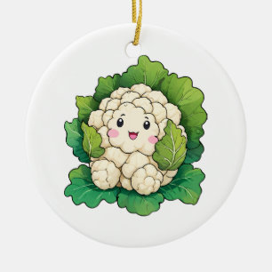 Kawaii Cauliflower Ceramic Ornament