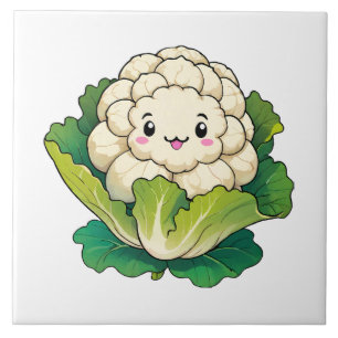 Kawaii Cauliflower Ceramic Tile