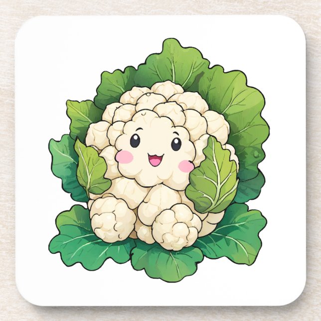 Kawaii Cauliflower Coaster (Front)