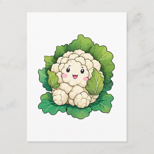 Kawaii Cauliflower Enclosure Card (Front)