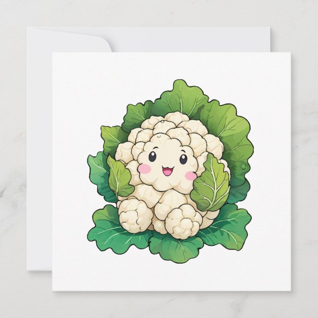 Kawaii Cauliflower Invitation (Front)
