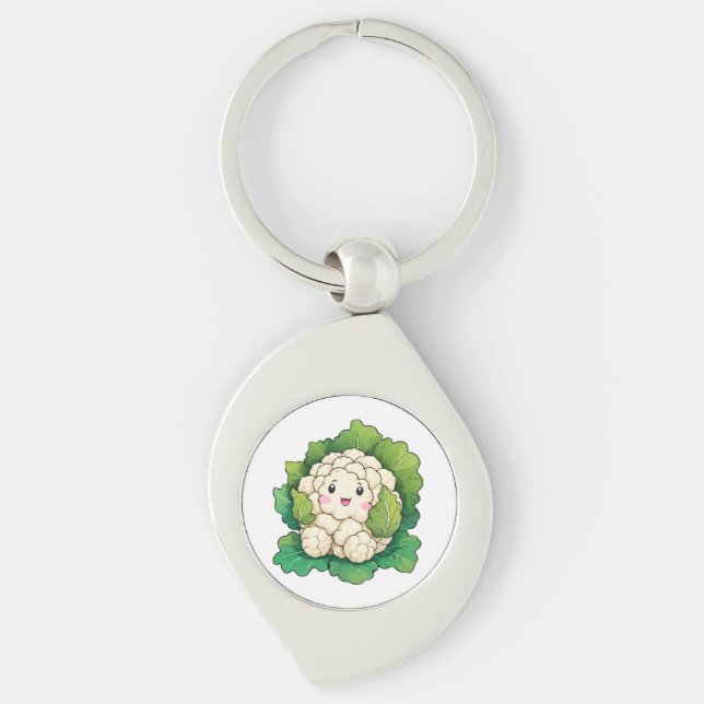 Kawaii Cauliflower Key Ring (Front)