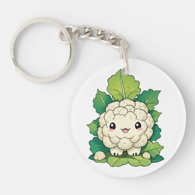 Kawaii Cauliflower Key Ring (Front)