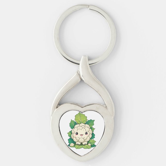Kawaii Cauliflower Key Ring (Front)