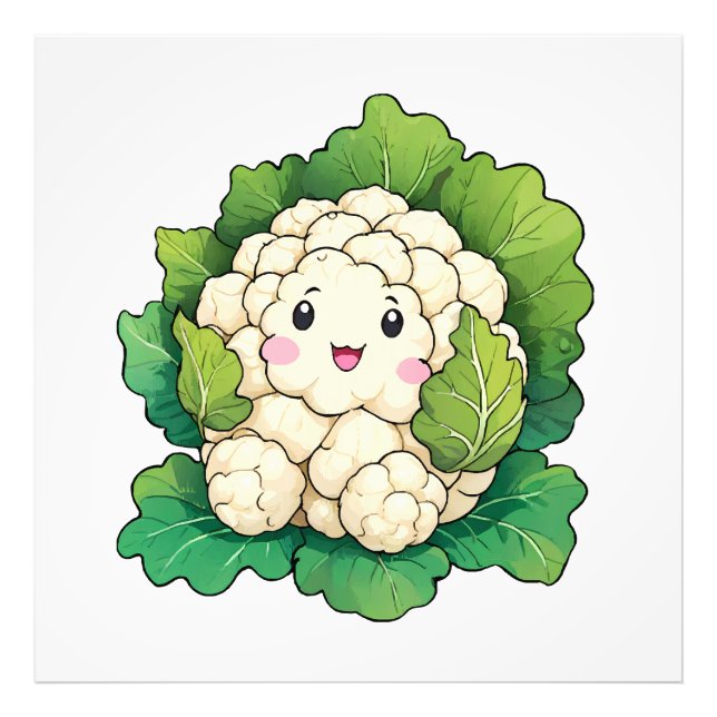 Kawaii Cauliflower Photo Print (Front)
