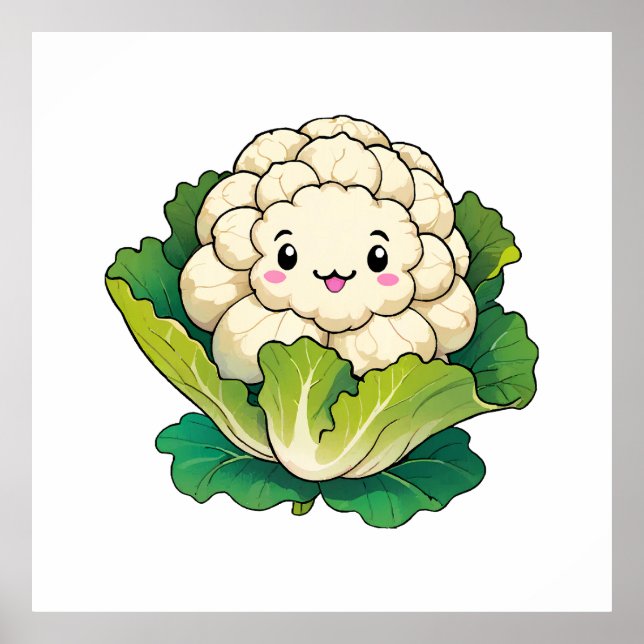 Kawaii Cauliflower Poster (Front)