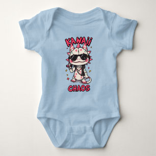 Kawaii Chaos Cool Axolotl Sunglasses LeatherJacket Baby Bodysuit